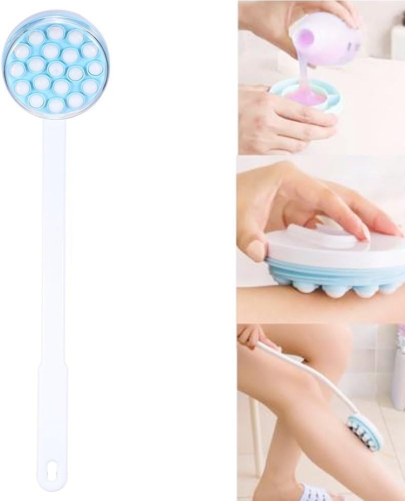 woobles Cellulite Massager, Handheld Massager Long Handle Bath Shower Lotion Oil Cream Applicator Back Leg Bath Brush Massager Massaging Tool - Image 2
